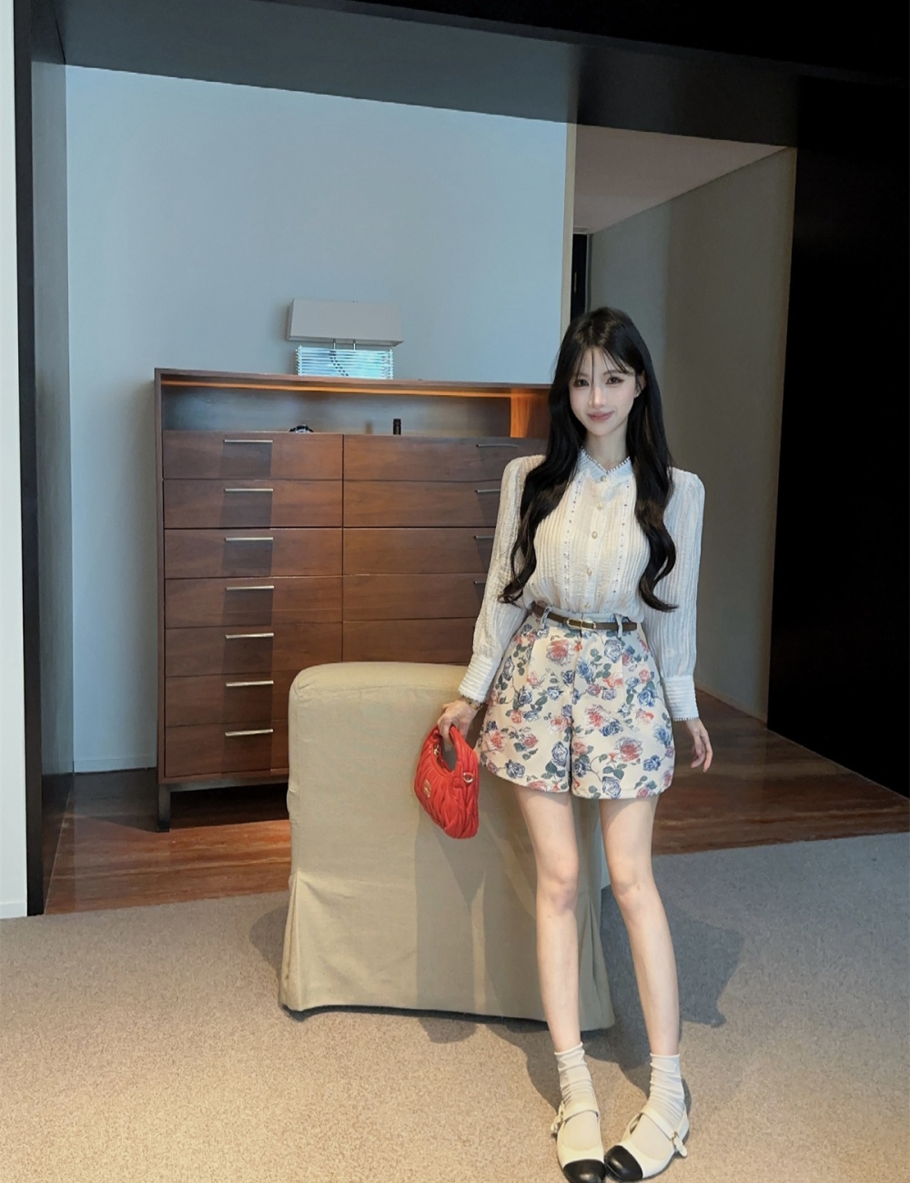 Summer wide leg tops hollow shorts a set for women