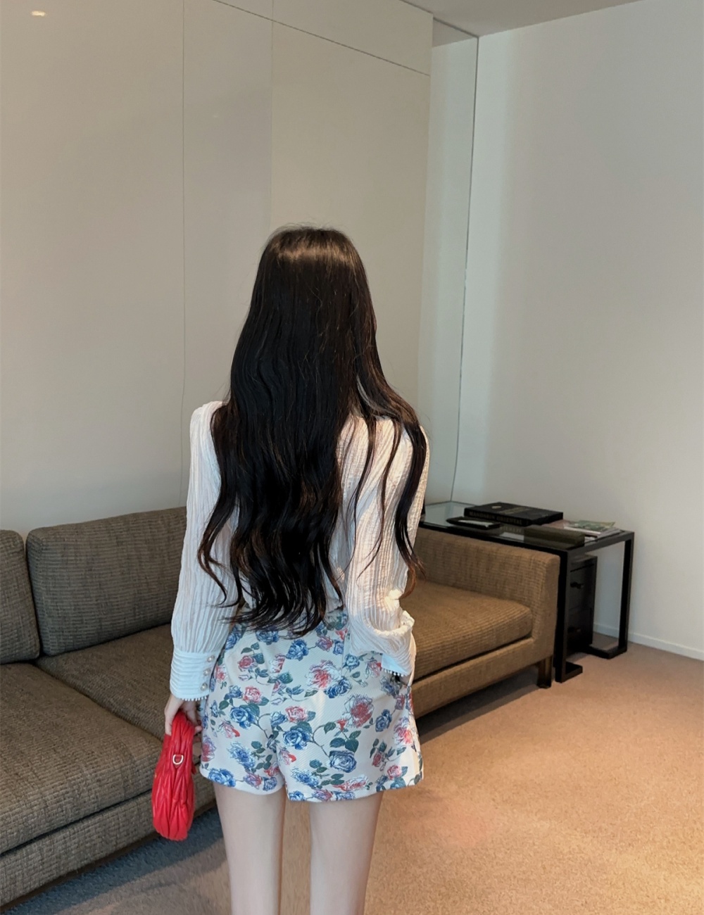 Summer wide leg tops hollow shorts a set for women