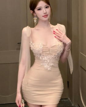 Pinched waist slim T-back enticement dress for women