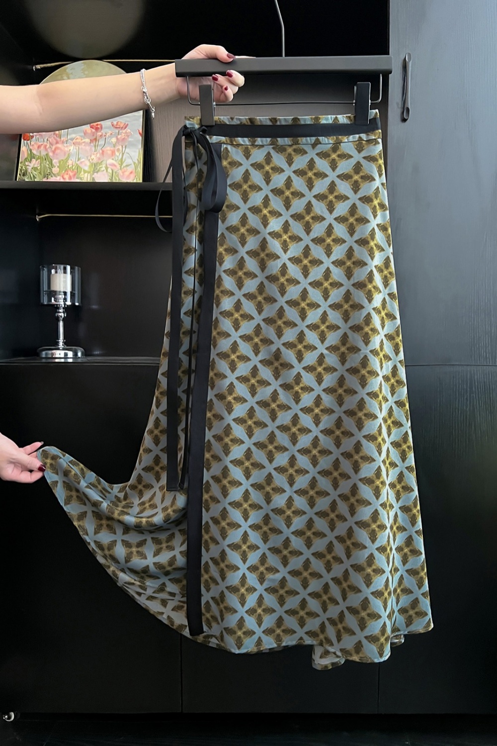 Long retro floral skirt