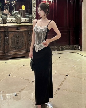 France style strap dress enticement long dress