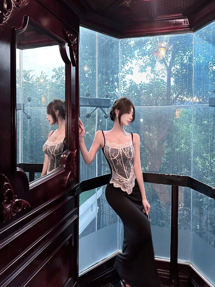 France style strap dress enticement long dress