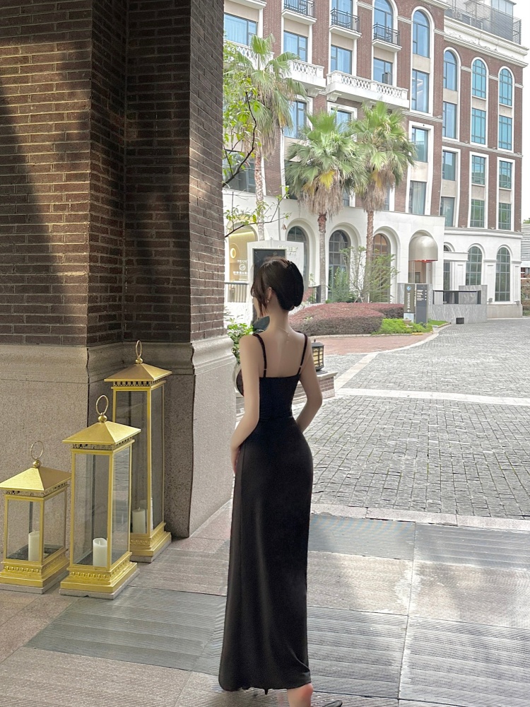 France style strap dress enticement long dress