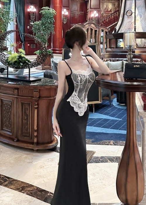 France style strap dress enticement long dress