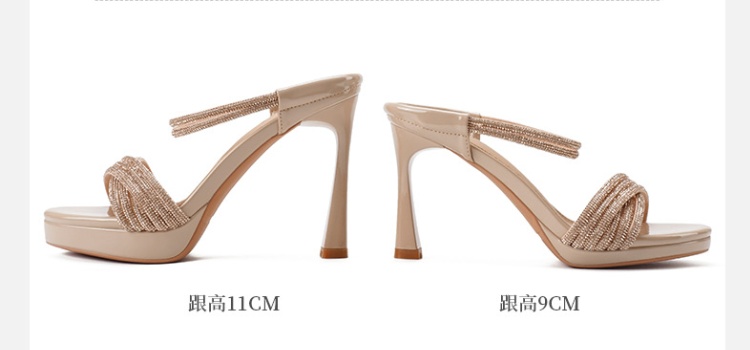 Fine-root open toe slippers temperament sandals