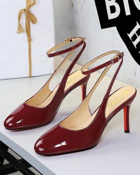 Round fashion sweet stilettos low France style sandals