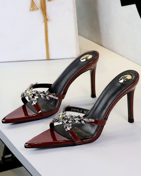 Open toe stilettos European style slippers