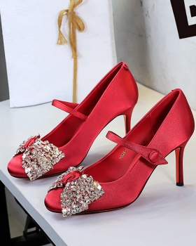 Cingulate round stilettos France style bow shoes for women