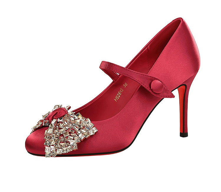 Cingulate round stilettos France style bow shoes for women