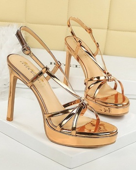 Sexy Rome style platform fine band high-heeled sandals for women