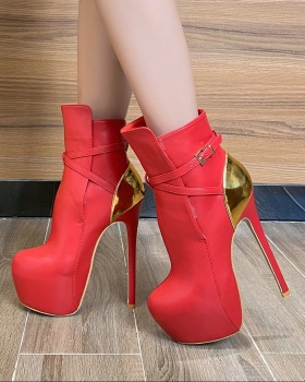 Pointed fine-root women's boots high-heeled half Boots
