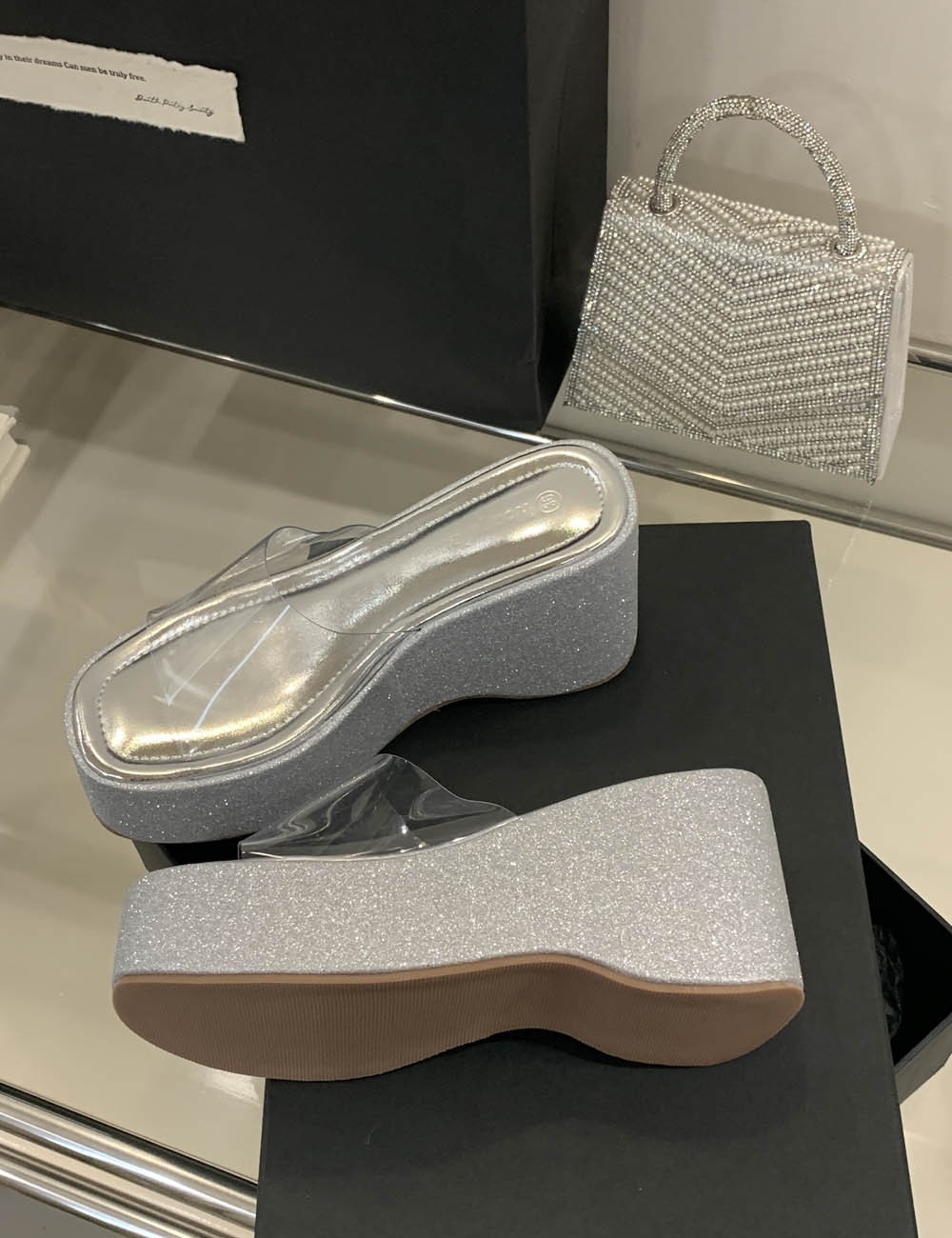 Transparent summer wears outside slippers for women