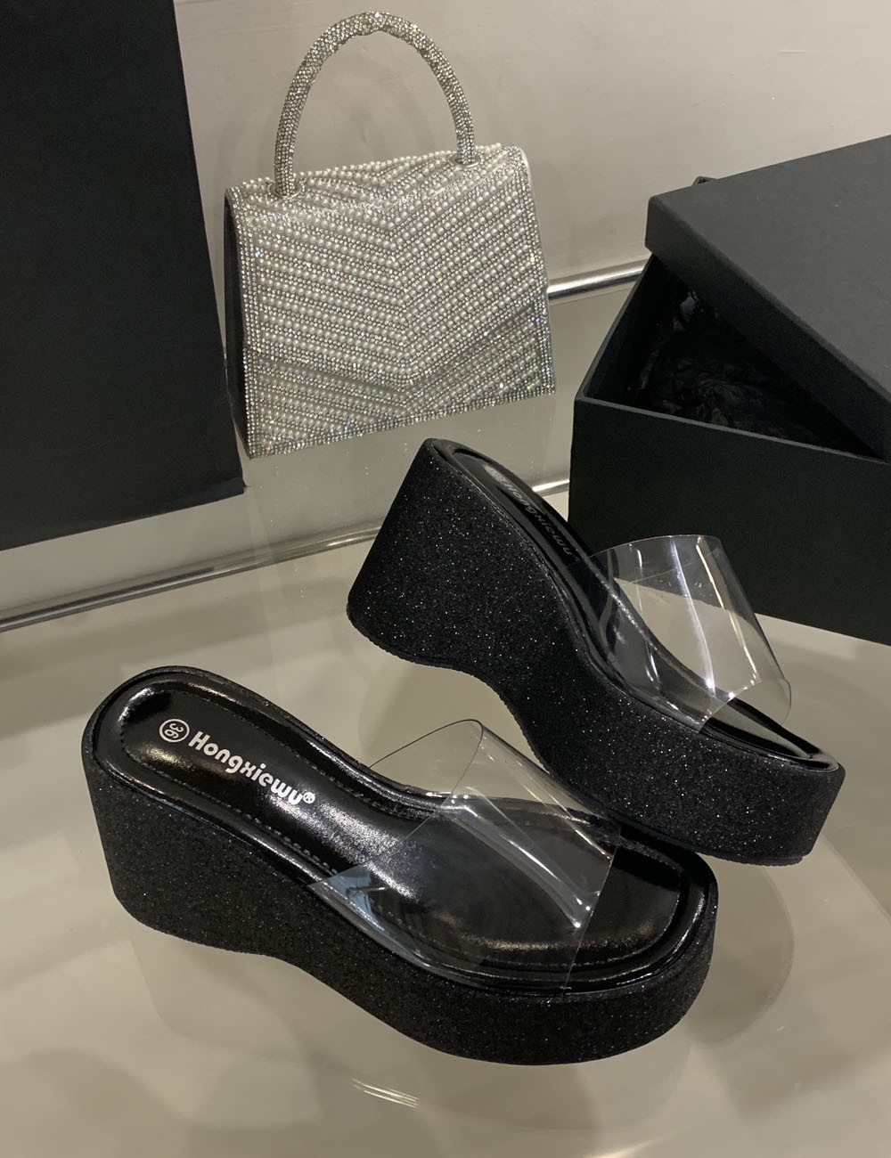 Transparent summer wears outside slippers for women