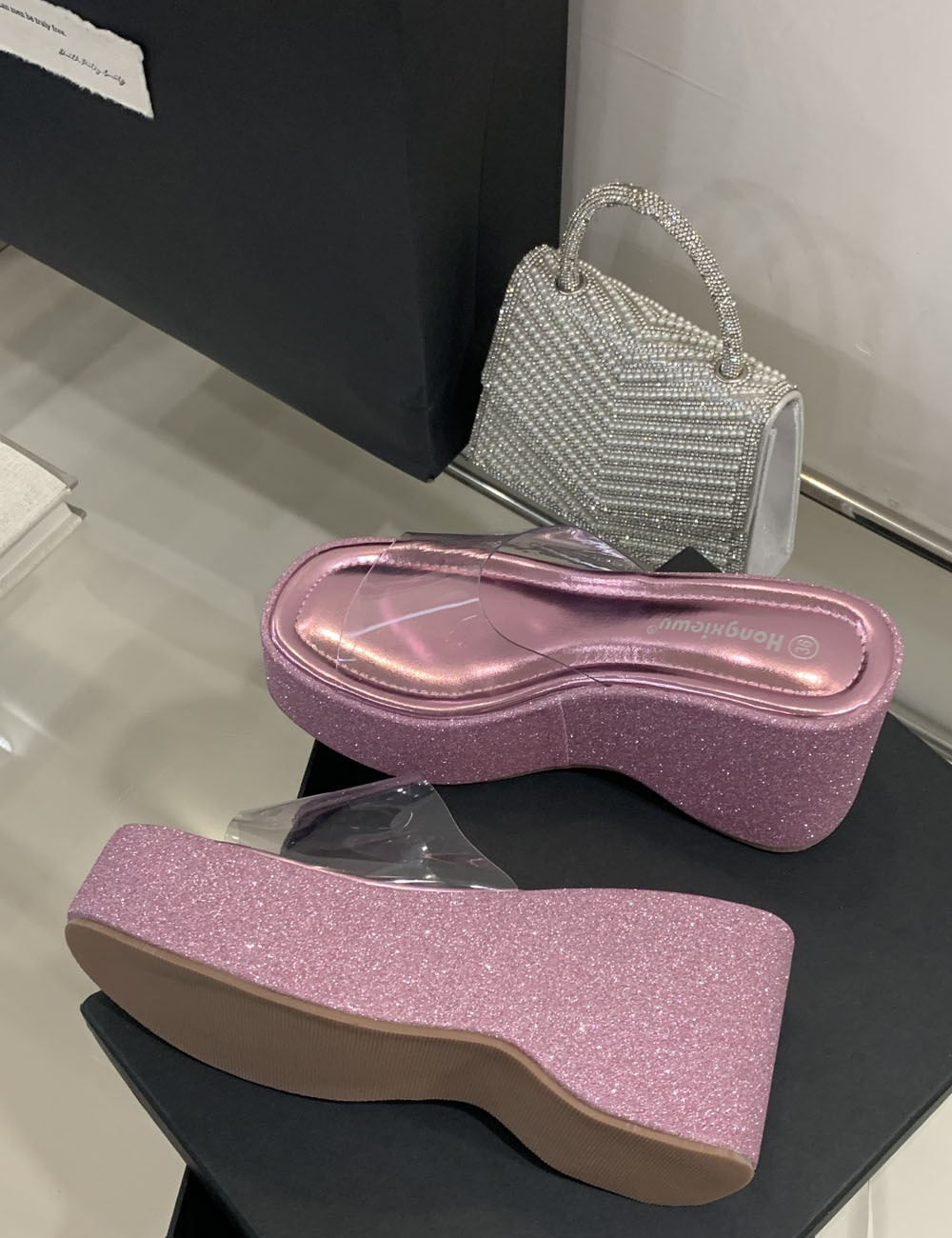 Transparent summer wears outside slippers for women