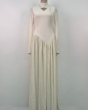 Niche elegant waistcoat temperament long dress 2pcs set