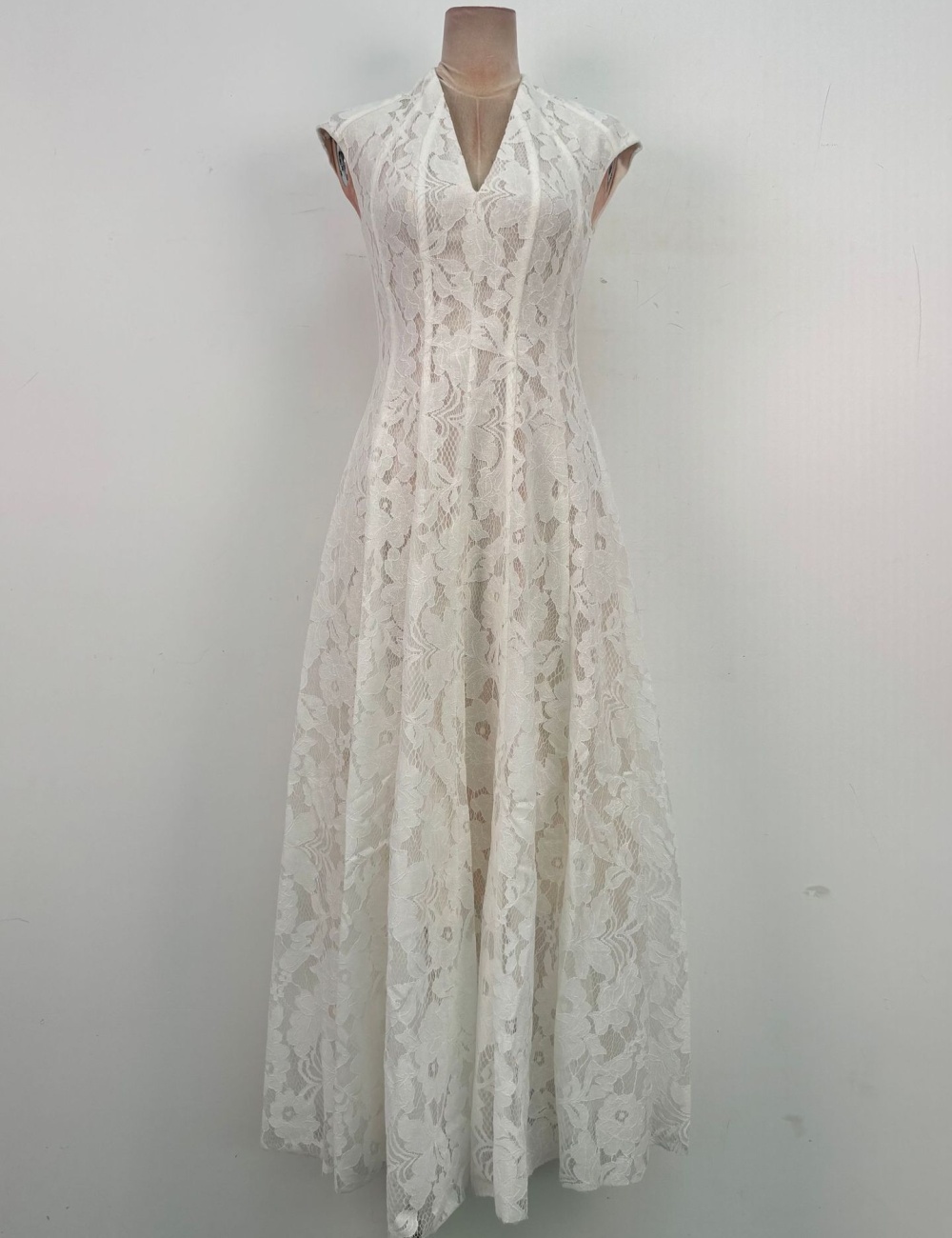 Pinched waist France style long dress retro niche dress
