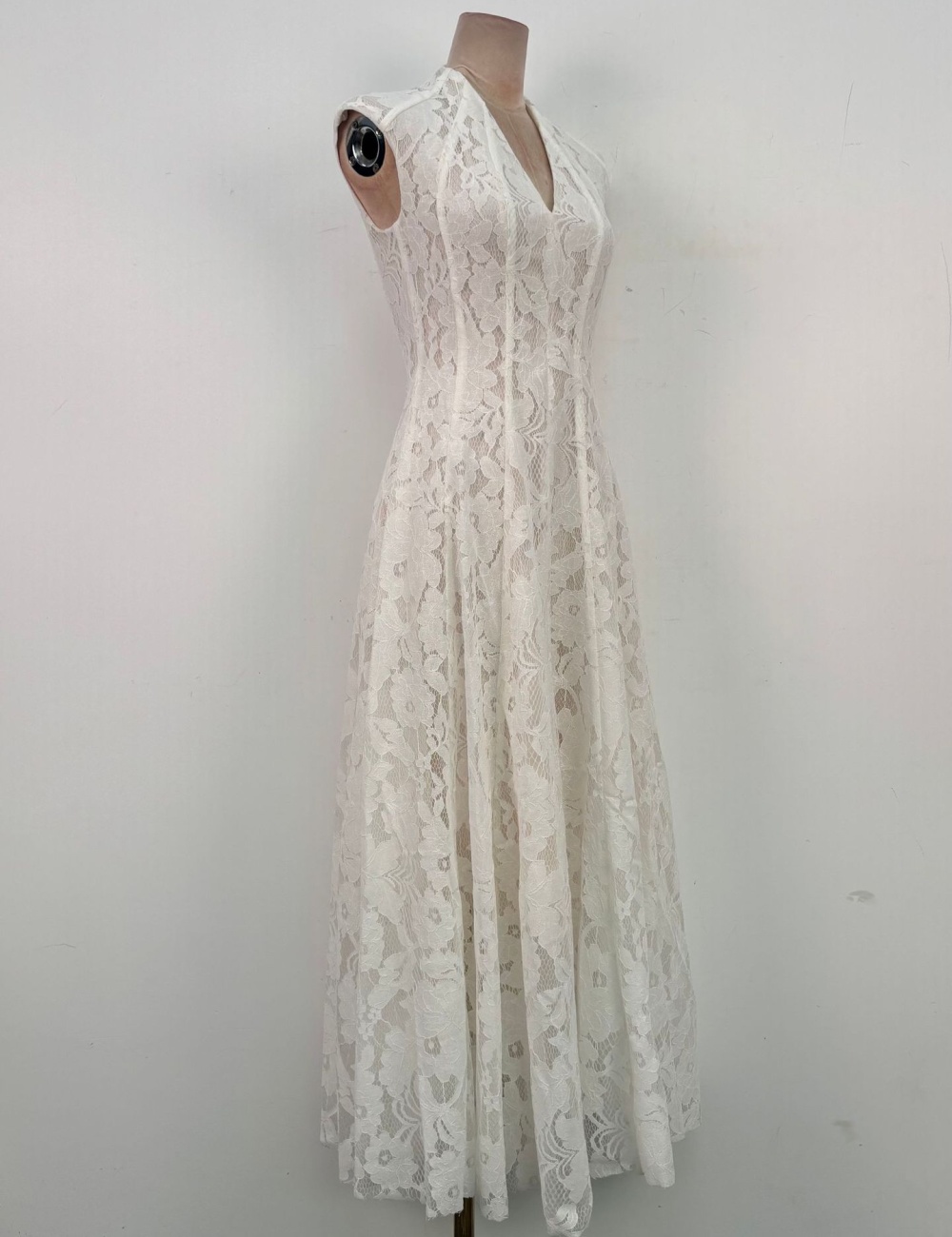 Pinched waist France style long dress retro niche dress