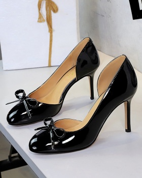 Hollow low France style stilettos sweet bow decoration lazy shoes
