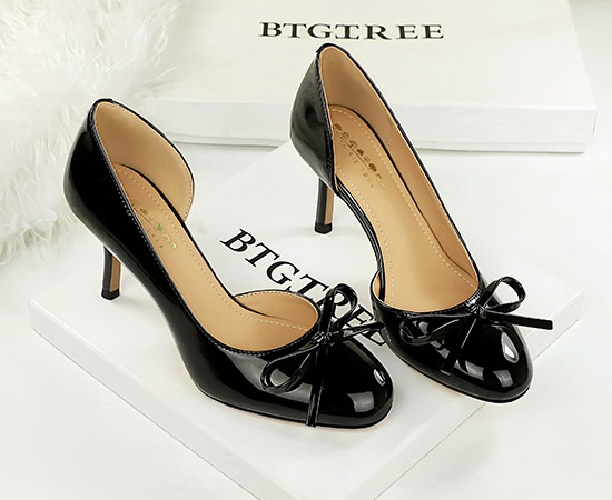 Hollow low France style stilettos sweet bow decoration lazy shoes