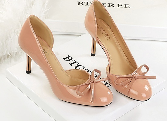 Hollow low France style stilettos sweet bow decoration lazy shoes