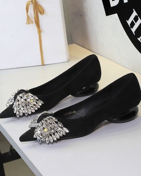 Profession pointed lazy shoes rhinestone low shoes for women