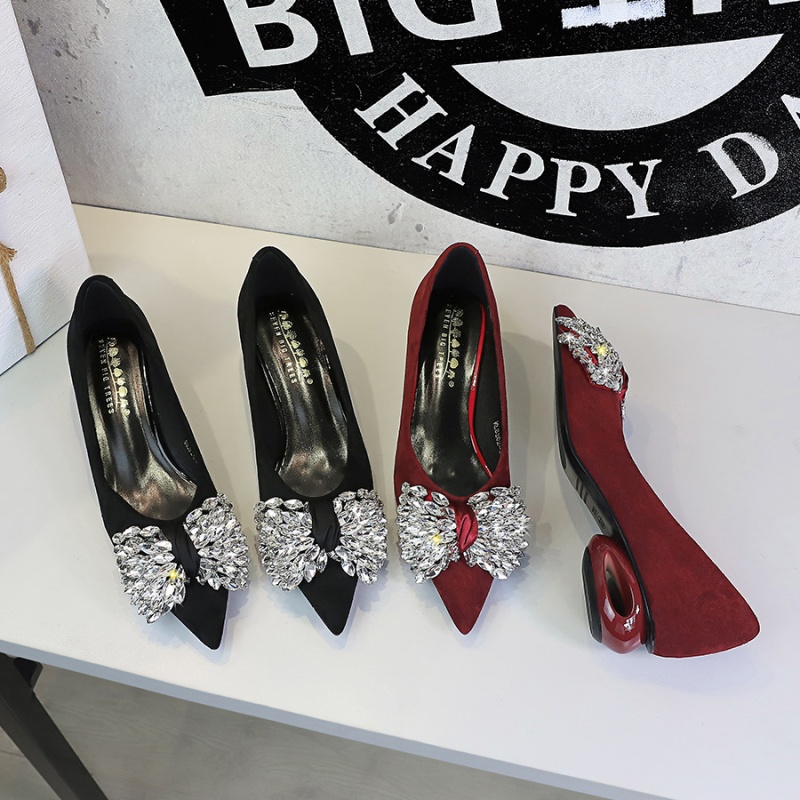 Profession pointed lazy shoes rhinestone low shoes for women