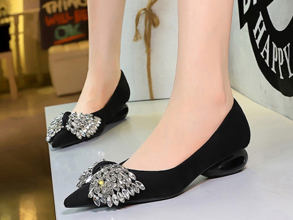 Profession pointed lazy shoes rhinestone low shoes for women