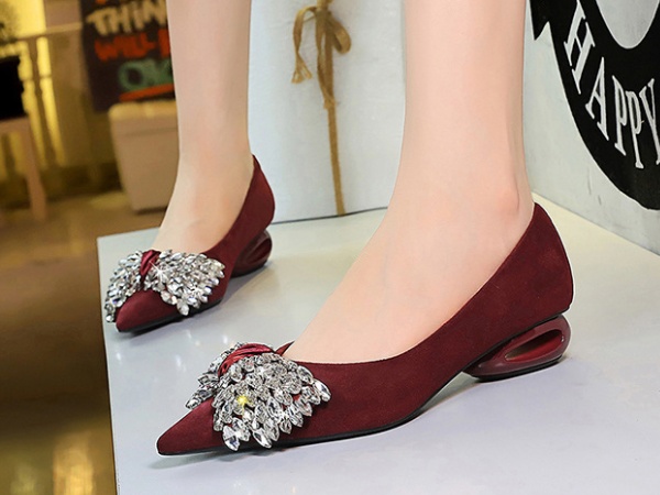 Profession pointed lazy shoes rhinestone low shoes for women