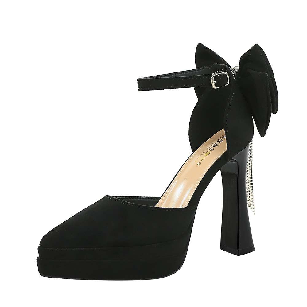 Broadcloth platform high-heeled sandals for women