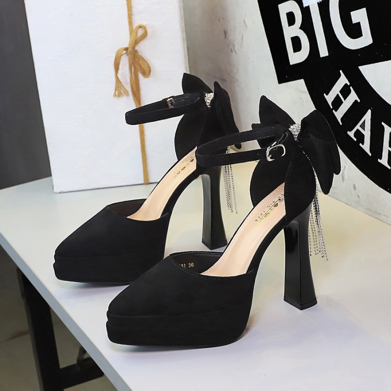 Broadcloth platform high-heeled sandals for women