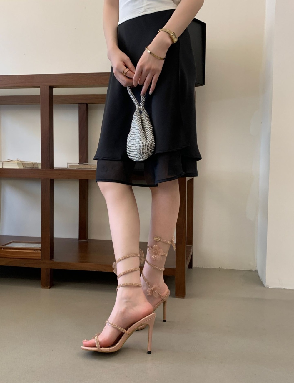 Summer high-heeled shoes fine-root sandals for women