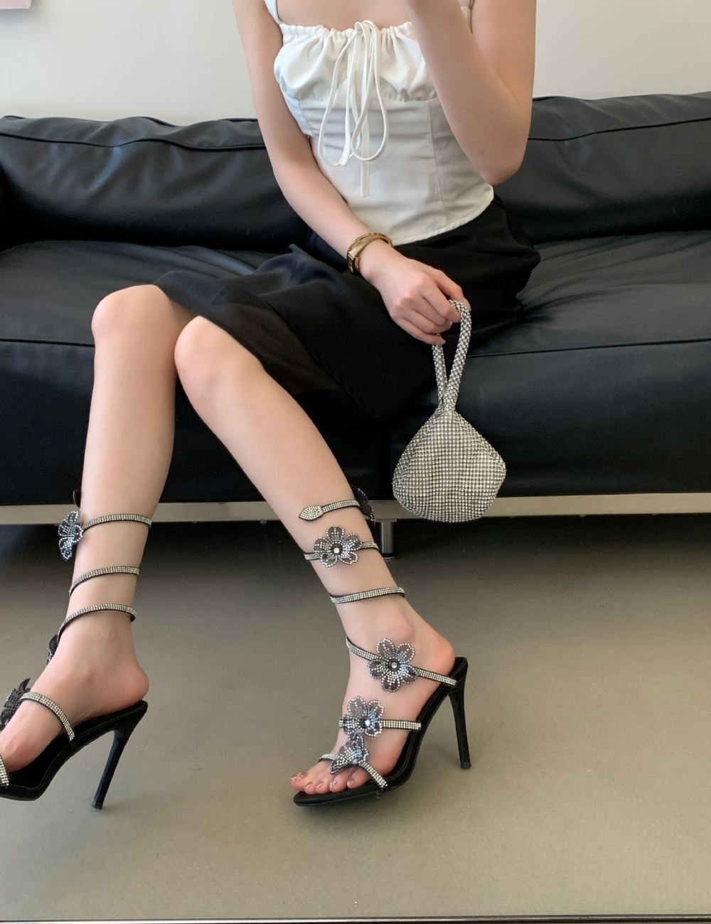Summer high-heeled shoes fine-root sandals for women