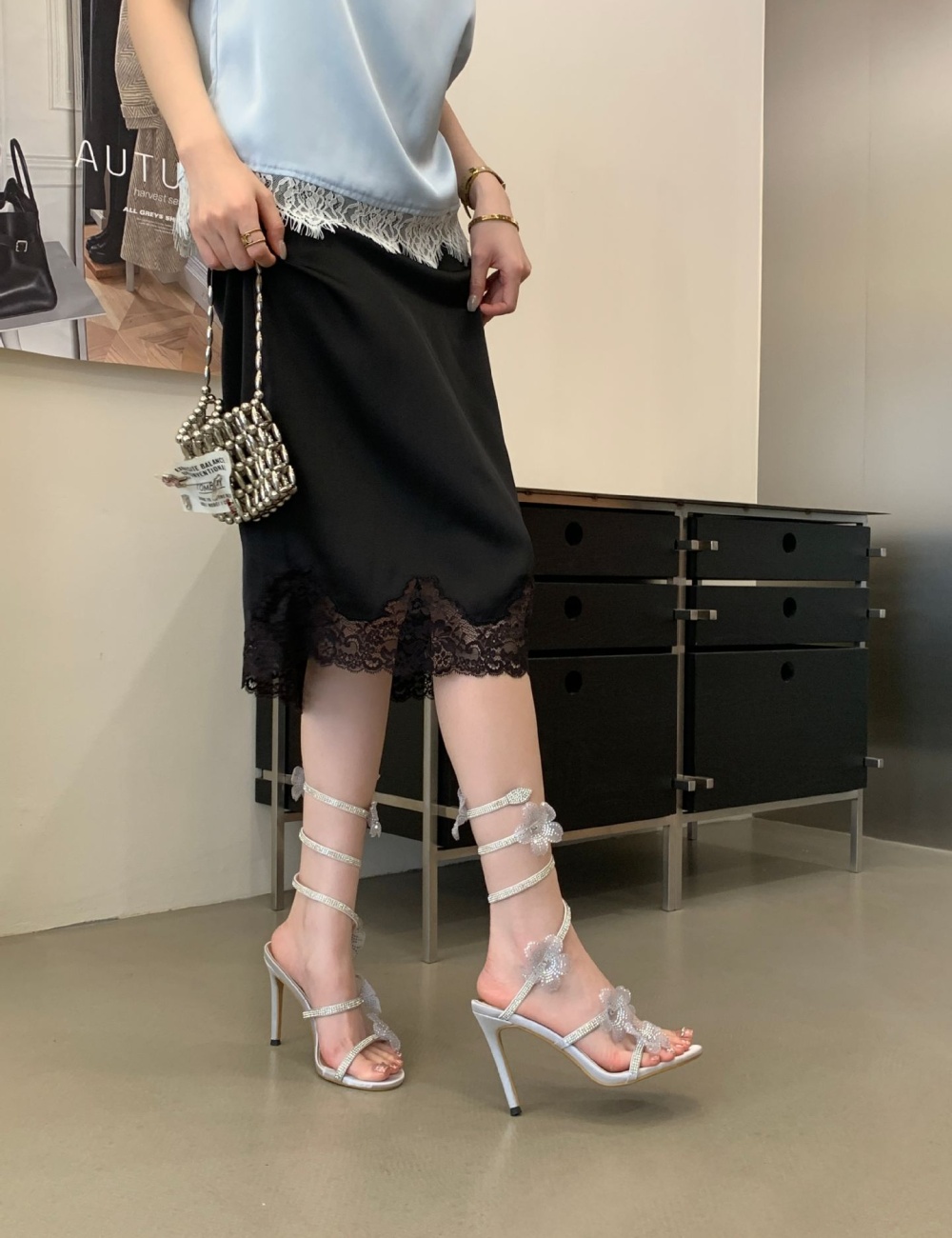 Summer high-heeled shoes fine-root sandals for women