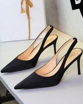 Low banquet sandals satin high-heeled shoes for women
