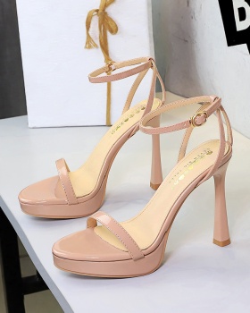 Sexy European style round platform open toe high-heeled sandals