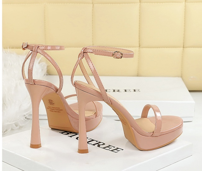 Sexy European style round platform open toe high-heeled sandals
