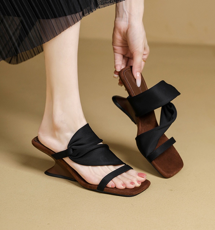 High-heeled slippers thick sandals for women