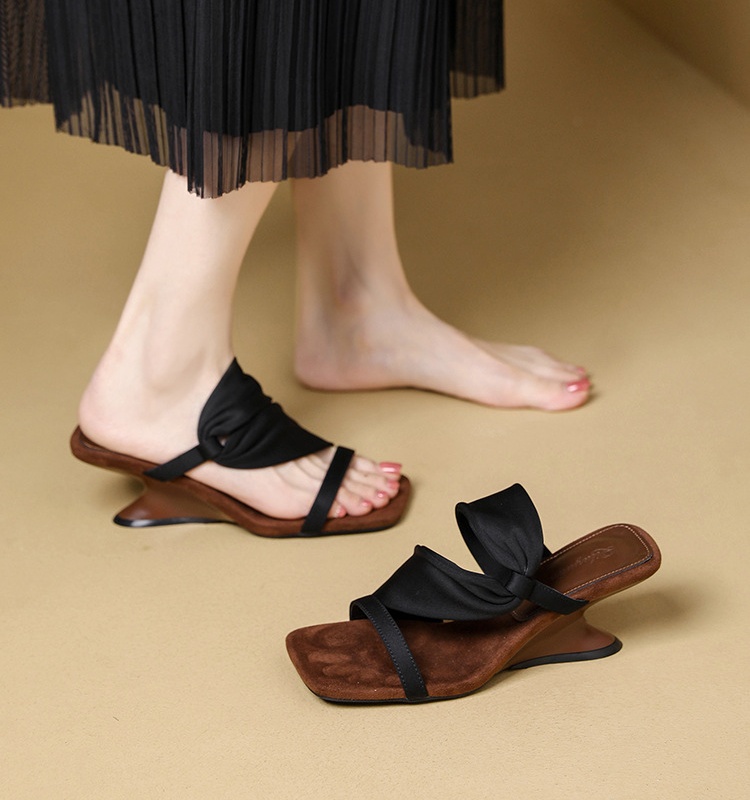 High-heeled slippers thick sandals for women