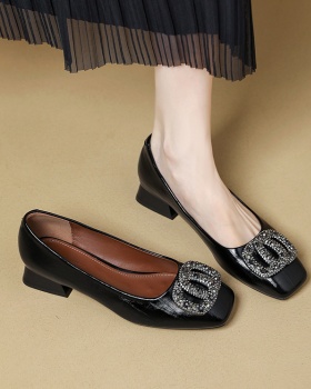 All-match lazy shoes square head shoes for women