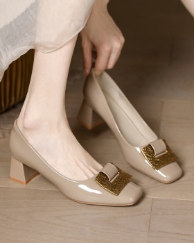 Metal buckles high-heeled shoes France style shoes for women