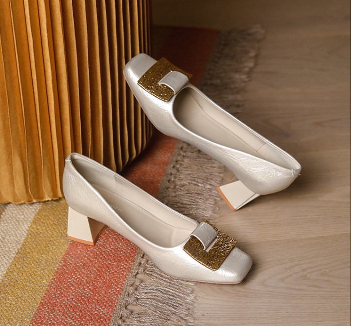 Metal buckles high-heeled shoes France style shoes for women