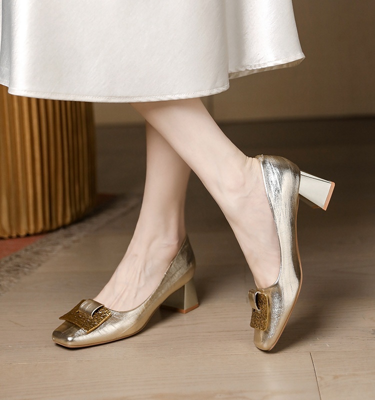 Metal buckles high-heeled shoes France style shoes for women
