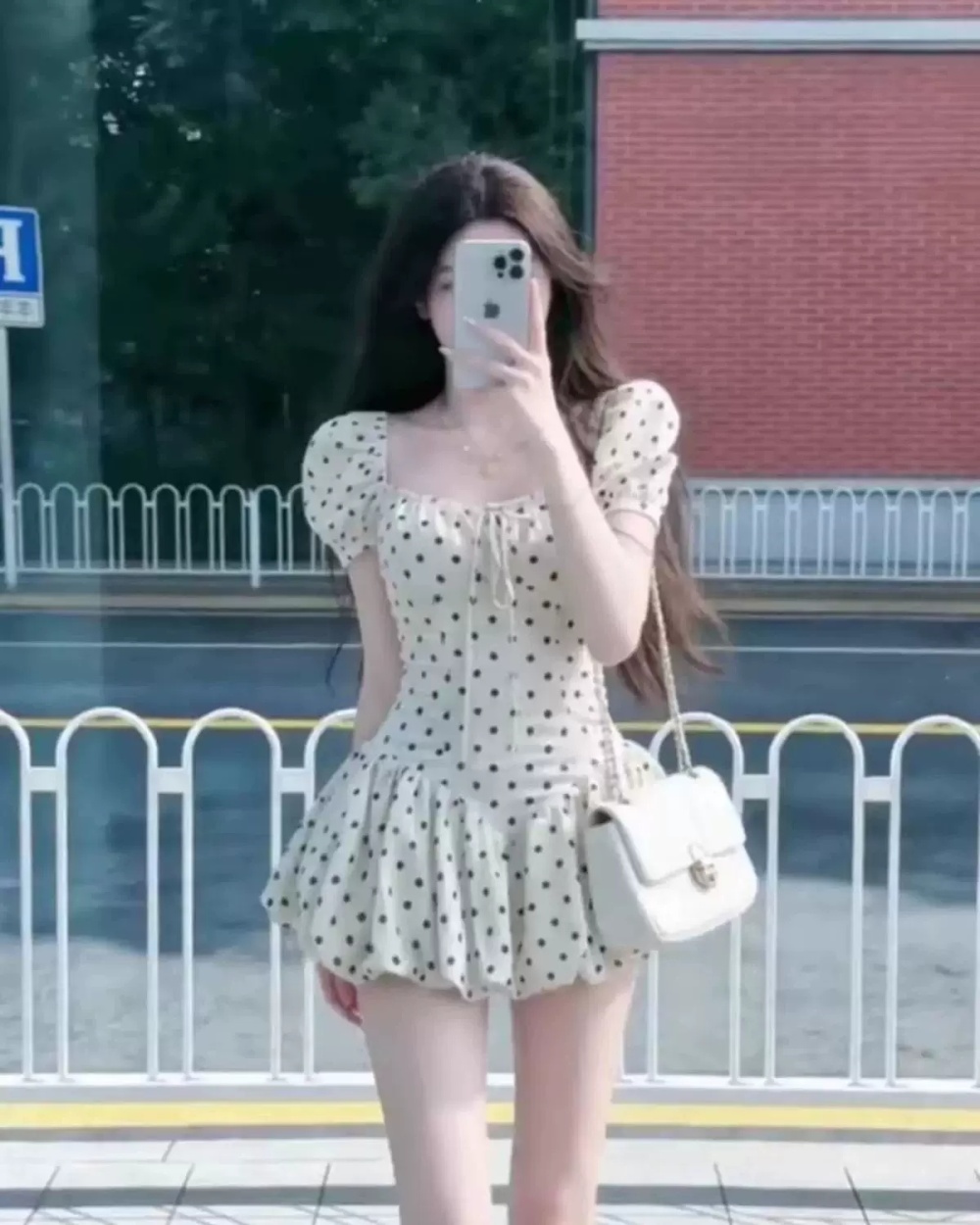 Summer pinched waist T-back fashion printing dress