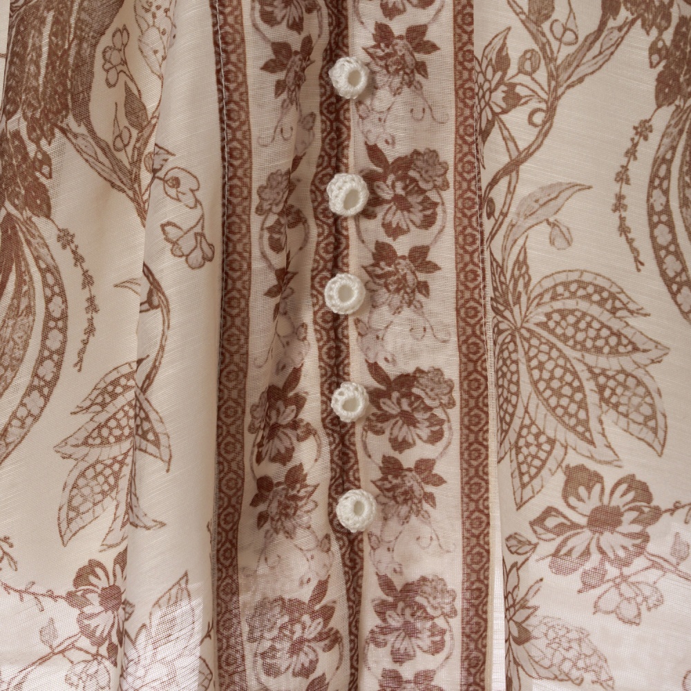 Flax pattern short dress summer flowers swimwear