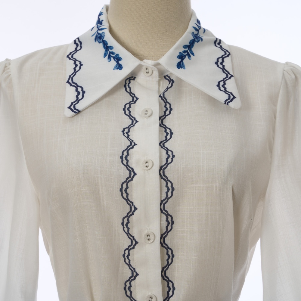 Petal lantern sleeve skirt printing shirt a set