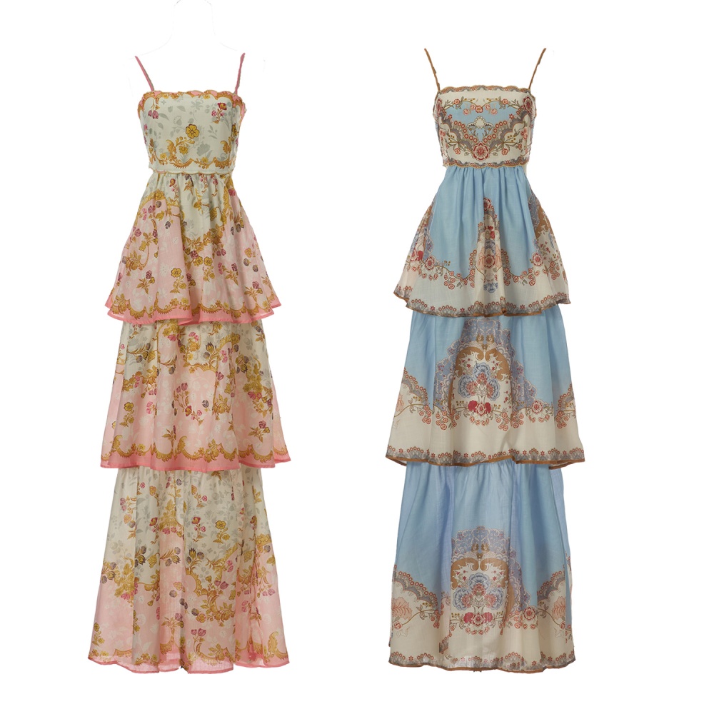 Vacation floral strap dress long printing dress for women