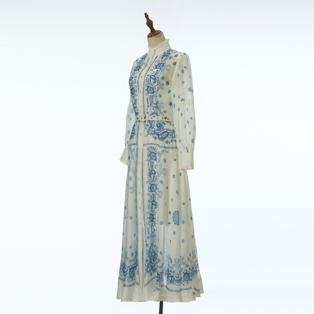 Big skirt sling printing dress 2pcs set