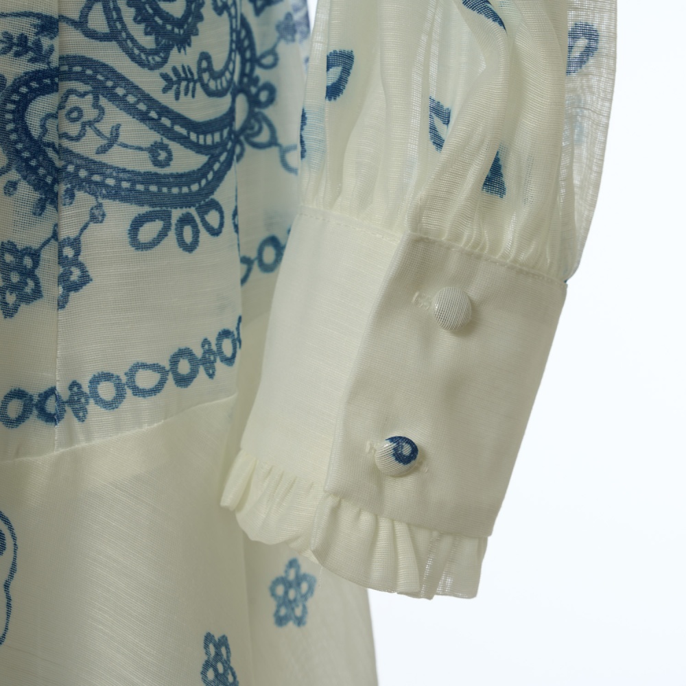 Big skirt sling printing dress 2pcs set