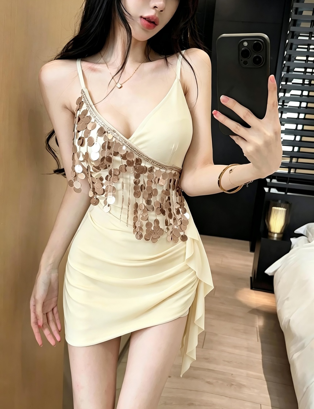 Package hip splice fashion tassels sexy T-back