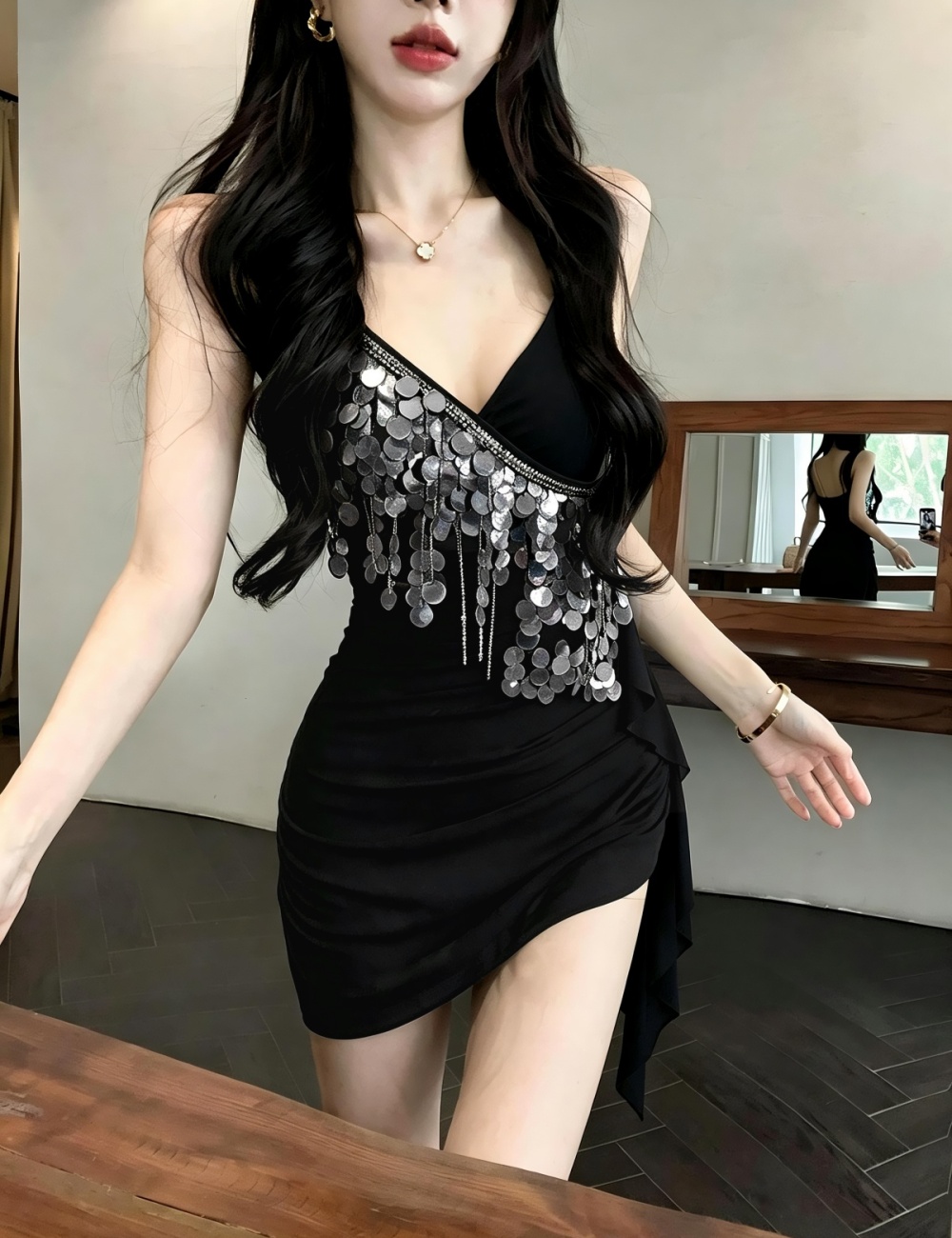 Package hip splice fashion tassels sexy T-back